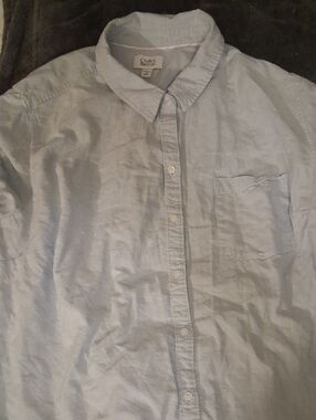 Croft & Barrow 3x Pale Blue Women's Pale Blue Casual Button-Down Shirt
